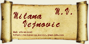 Milana Vejnović vizit kartica